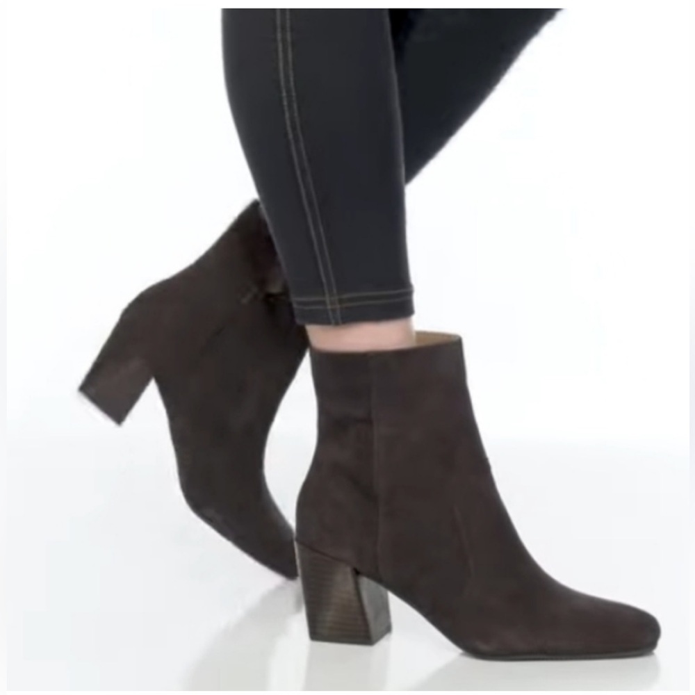 Blondo Sadie waterproof block heel Black Suede leather Heeled Boots y2k
